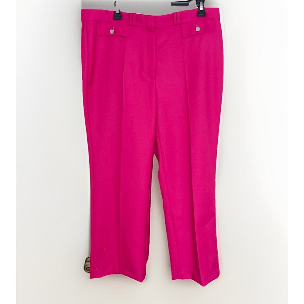 BOSS Womens Slim Fit Talawa Ankle Pants Bright Pink Wool Twill US 16 NWOT $368 - Picture 2 of 16
